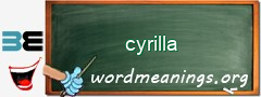 WordMeaning blackboard for cyrilla